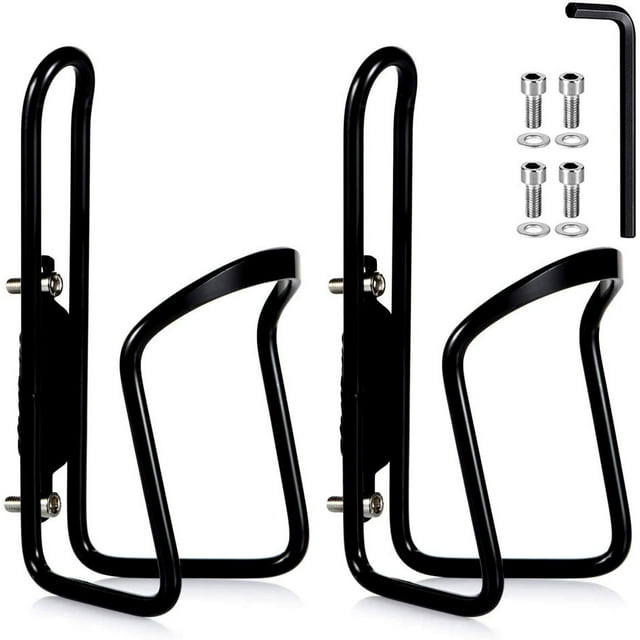 Jaulas para botellas de agua, soporte básico para botellas de agua de aleación de aluminio para bicicletas de montaña (paquete de 2, se requieren orificios perforados)