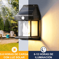 thumbnail image 2 of Lámpara Solar De Pared Exterior De Tungsteno Con Sensor 2pzs Luz Solar Jardin Focos Para Patio Eo Safe Imports Negro, 2 of 5