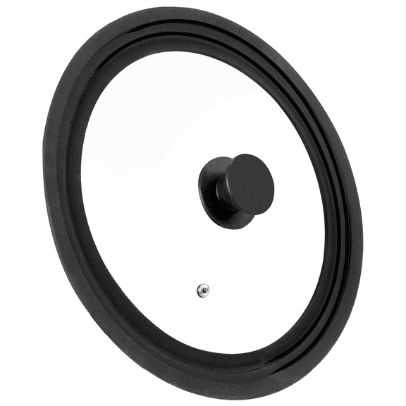 Tempered Glass Lid Multi-size for 10"11"12" Frying Pans, Clatine Replacement Cover Rubber Rim for 10 11 12 inch Cookware, Skillets, Cast Iron, Cast Alluminium Pans, 26CM 28CM 30CM, Black