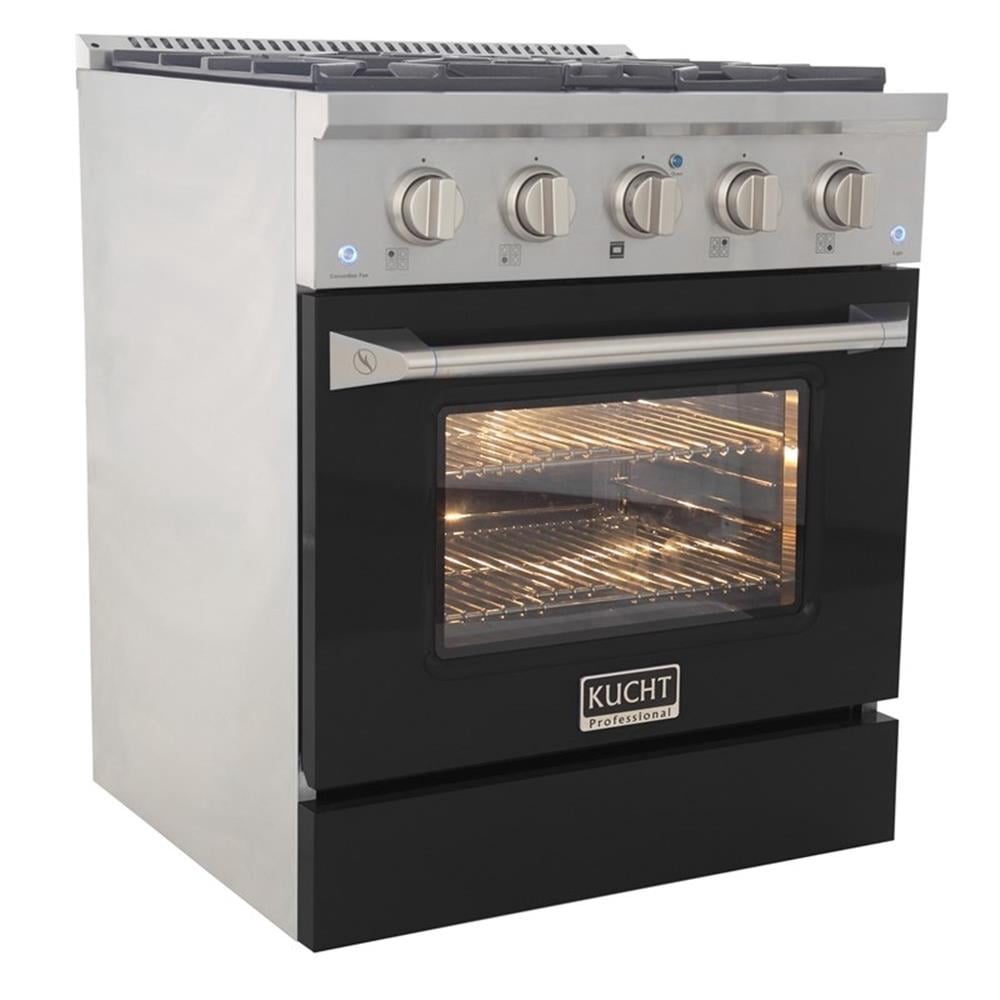 Pemberly Row 30" 4.2 cu. ft. Dual Fuel Range Propane Gas Sealed Burners in Black