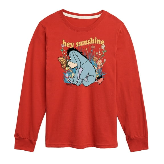 Winnie the Pooh - A Butterfly Lands on Eeyore's Nose - Hey Sunshine - Toddler And Youth Long Sleeve Graphic T-Shirt