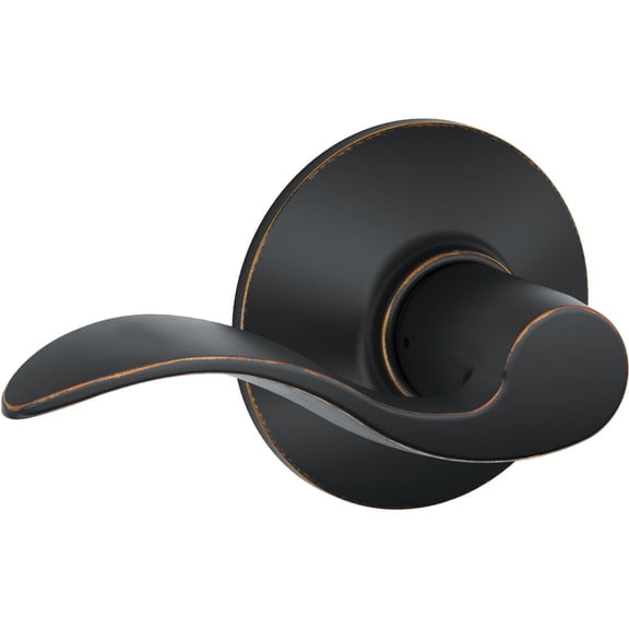 Schlage F10 V ACC 716 Accent Door Lever, Hall & Closet Passage Lock, Aged Bronze