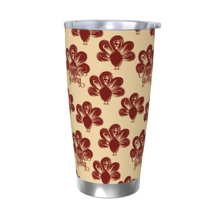 

Matuu Thanksgiving Sketch Turkey for 20oz Durable Thermal Cups Keep Drinks Cold and Hot Insulated Car Mug with Lid-Without Straw