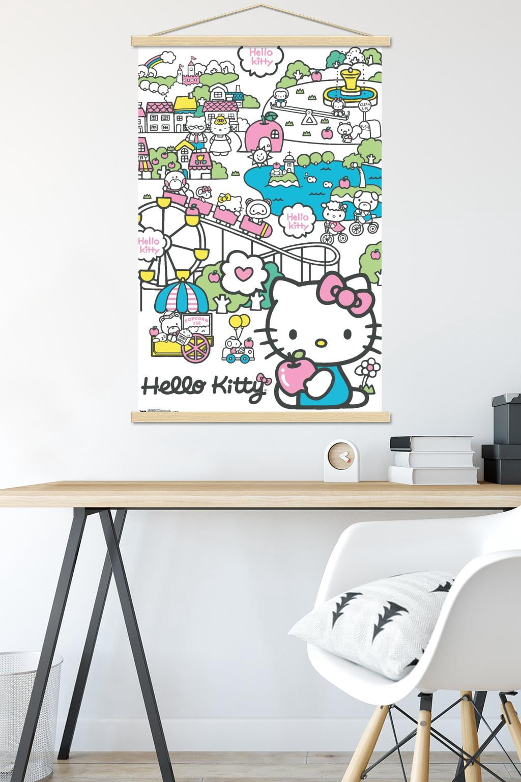 Hello Kitty - Carnival Wall Poster with Wooden Magnetic Frame, 22.375" x 34"
