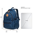 thumbnail image 2 of Mochila KAUKKO para la escuela Y el ocio con compartimento para portátil de 15 pulgadas 30 * 15 * 45 cm 20,2 L KS24-Blue, 2 of 5