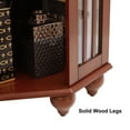thumbnail image 5 of Wooden Tall Display Cabinet, Modern Corner Curio Cabinet with 4 Adjustable Tempered Glass Shelves and Lighting System, Curiocabinets with Acrylic Mirrored Back Panel, Walnut, 5 of 7