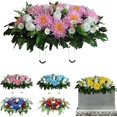 thumbnail image 1 of Artificial Cemetery Flowers Saddle, Large Artificial Cemetery Flowers for Grave, Headstone Flower Saddle, Cemetery Memorial Flowers for Outdoor Tombstone Decorations, 1 of 8