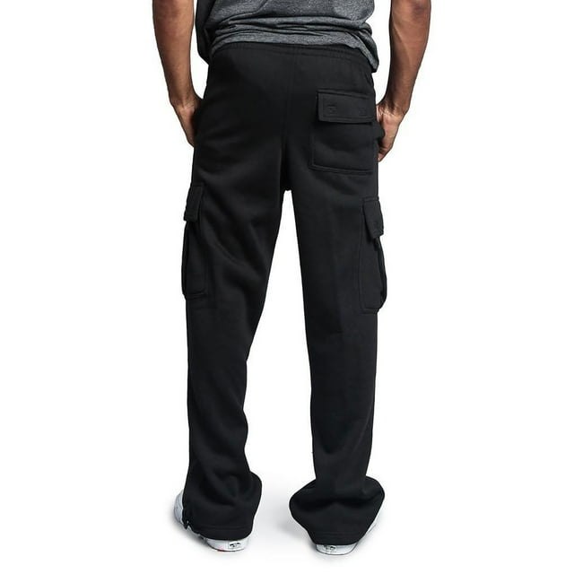 CEHVOM Men's Drawstring Elastic Waist Solid Color Pocket Trousers Loose Movement