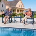 thumbnail image 3 of SERWALL Outdoor Rocking Bistro Set, 3 Pieces Patio Furniture Set, Porch Chairs and Coffee Table Set with Umbrella Hole, for Lawn Balcony Deck, 6-piece Blue, 3 of 10