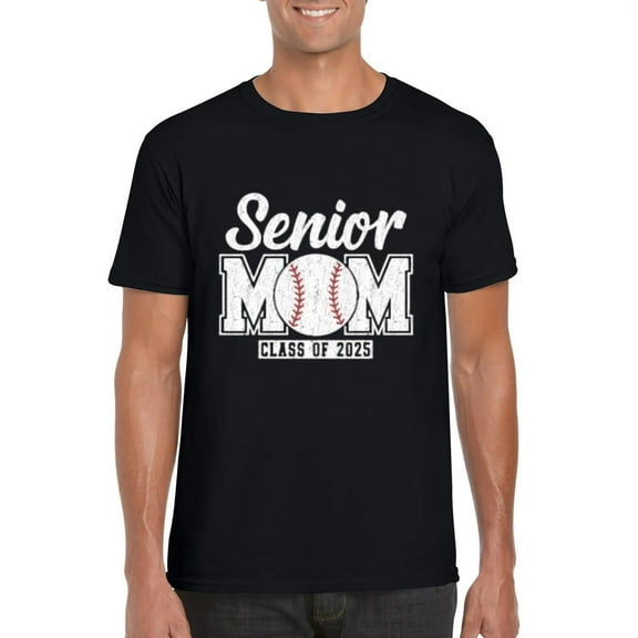 Senior Baseball Mom Class of 2025 Proud Game Day Parent Spirit T-Shirt, for men & women, up to size 5XL
