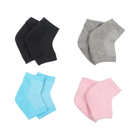 

NUOLUX 4 Pairs of Anti-Dry Heel Protection Socks Moisturizing Mesh Gel Sock Heel Protection Ankle Socks Breathable Sweat(Black Grey Pink Blue)