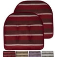 thumbnail image 2 of Sweet Home Collection Bradford Striped U Shaped Memory Foam Chair Pad Burgundy Striped Set of 12, 2 of 5