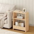 thumbnail image 5 of Small Narrow Side Table with Open Storage Shelves, 3-Tier Skinny End Table for Small Space, Slim Nightstand, Skinny Couch Side Table for Living Room, Bedroom, Entryway, Natural ETNA75101, 5 of 9