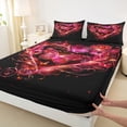 thumbnail image 3 of Castle Fairy Red Butterfly 3Pcs Twin Sheet Sets for Teens Women Men,Romantic Vintage Twin Fitted Sheet,Love Heart Print Breathable Flat Sheet,Lightweight Room Decor, 3 of 7