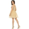 thumbnail image 2 of Women's May Queen Mother Of The Bride V-Neck A-Line Sequin Dress MQ2162 Gold L, 2 of 7