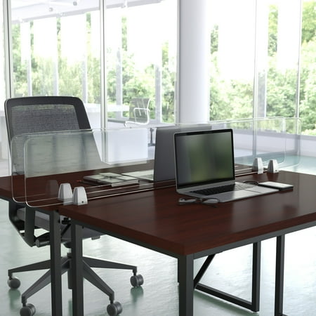 UPC: 0889142636472 | Lancaster Home Clear Acrylic Desk Partition (Hardware Included) 60 L x 12 H