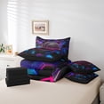 thumbnail image 4 of Erosebridal Ball Game Basketball Bedding Sets Twin Size,Neon Hexagon Comforter Sets with Sheets,Geometry Decor,Reversible,Breathable,7-Piece, 4 of 5