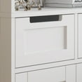 thumbnail image 4 of Ktaxon 67" Tall Bathroom Cabinet with 2 Drawers, Floor Storage Cabinet Wardrobes, 4 Door Wooden Cupboard Adjustable Shelf, White & Natural, 4 of 6