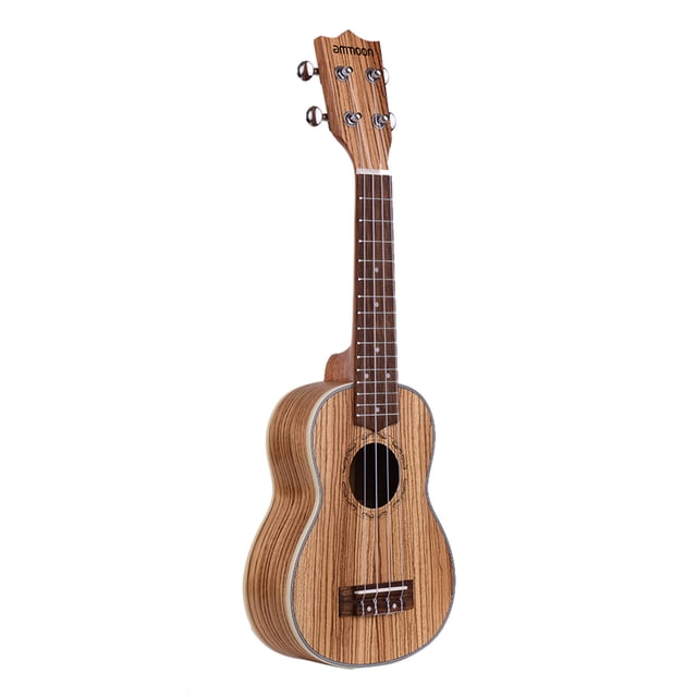 Ukelele Ammoon 21 pulgadas Ukelele soprano Ukelele Zebrawood instrumento de cuerda regalo musical para principiantes Tomshoo Ukelele