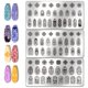 thumbnail image 1 of 3 plantillas para decoración de uñas con diseño de ventana de cristal, 79 patrones, miniplacas para estampar uñas con flores, plantillas para decoración de uñas, placas de acero inoxidable., 1 of 8