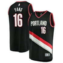 Youth Fanatics Yang Hansen Black Portland Trail Blazers Fast Break Replica Jersey - Icon Edition