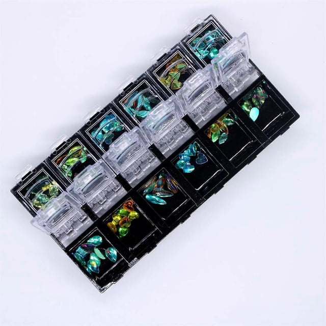 KATEA Nail Art Crystals symphony Flat Back Nail Rhinestones Bling Bling Decorations Gems Accessories 12 Grid 1Box