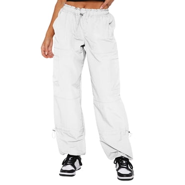 Franhais Women Cargo Long Pants New Fashion 2023 Drawstring High Waist with Pockets Trousers