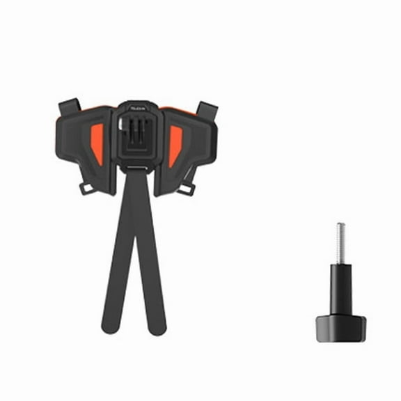 Motorcycle Helmet Camera Mount - Bigcan Adjustable Chin Strap Bracket for Action Cameras & Smartphones, Foldable Dual-Wing Design for Gopro DJI Insta360 Riding Vlog