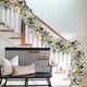 thumbnail image 4 of Ganfancp Navidad Decorativo Ratán Blanco Flocked Puerta Escalera Pasamanos Decoraciones Pinos Ramas Ratán Set Seasonals Decoraciones Ofertas Del Día Sólo En Línea 1X Ratán Simulado,12X Flores de Navi, 4 of 6