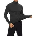 thumbnail image 3 of SIMIYA Men's Turtleneck Basic Men's Long-Sleeved Shirt,Slim Fit Inner Fleece Thermal Underwear Top Long Sleeve Grey, 3 of 5