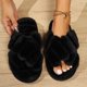 thumbnail image 3 of Zapatillas peludas populares para mujer en otoño e invierno, zapatillas antideslizantes de algodón posparto con suela gruesa para decoración del hogar, 3 of 5