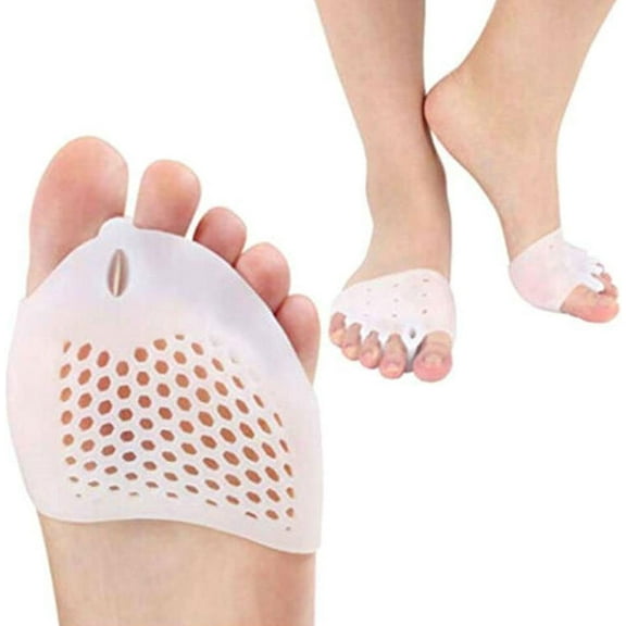 2 Pairs Gel Toe Separators Metatarsal Pads, Gel Toe Straightener for Overlapping Toes, Bunion Corrector, Hallux Valgus Forefoot Pain Relief (5-Hole Toe Separator Metatarsal Pads)