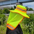 thumbnail image 6 of Unisex High Visibility Reflective Work Safety Sun Hat with Neck Flap Wide Brim Boonie UV Protection Bucket Cap, 6 of 6