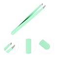 thumbnail image 3 of Unique Bargains 1 Pc Solid Color Flat Edge Eyebrow Tweezer for Bathroom Travel Hotel Green Stainless Steel, 3 of 3