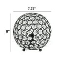 thumbnail image 3 of Lalia Home Medium 8" Contemporary Metal Crystal Round Orb Table Lamp, Restoration Bronze, 3 of 7