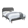 thumbnail image 3 of King Platform Bed with Arched Headboard and Fabric Upholstery, Gray, 3 of 5