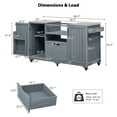 thumbnail image 2 of Harper & Bright Designs Outdoor Kitchen Island for Big Green Egg Grills, Solid Wood Outdoor Grill Cart for Tabletop Grill with Stainless Steel Top, Compatible with Green Egg, Grey+Blue, 2 of 12