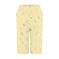 thumbnail image 5 of Only Moment Shorts for Women Autumn Fragrant Linen Graphic Printed Shorts Comfy Elastic Waist Drawstring Pocket Shorts Pants Tummy Control Shorts Yellow,XL, 5 of 6
