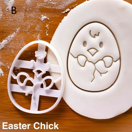 

1/3pcs Cute Easter Egg Cookie Embosser Mold Bunny Chick Shaped Fondant Icing Biscuit Cutting Die Set