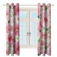 thumbnail image 3 of Floral Colorful Flower Blackout Curtains, Watercolor Pattern Window Treatment Grommet Curtains for Bedroom Thermal Insulated Window Curtains for Living Room 2 Panel Set, 3 of 5