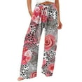 thumbnail image 2 of Mitankcoo Womens Casual Pants - Plus Size Casual High Waisted Printed Flowy Lounge Pants with Pocket Multi-color Pants Size 3XL, 2 of 4