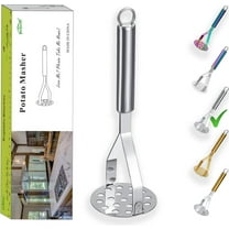 ReaNea Stainless Steel Potato Masher, Metal Hand Food Masher Utensil, Vegetables Fruits Versatile Masher