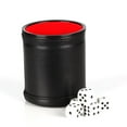 thumbnail image 2 of Leather Dice Cup Set Felt Lining Quiet Shaker Dot Dices for Yahtzee Games, 2 of 9