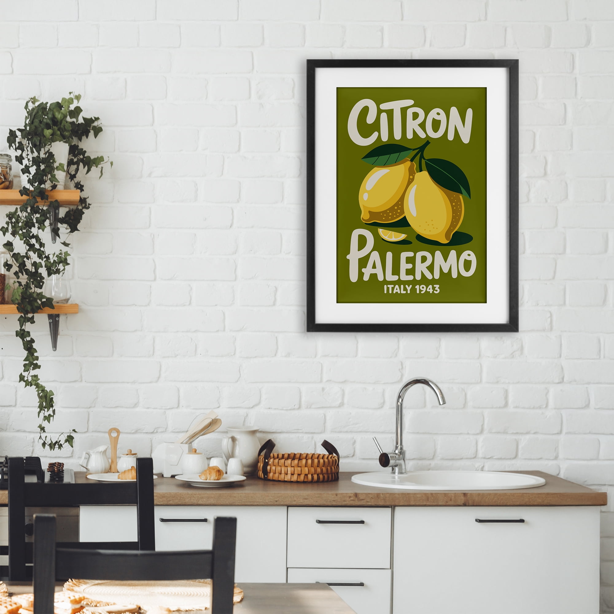 Stupell Industries Citron Palermo Lemons Black Framed Print Under Glass, design by Andreas Magnusson
