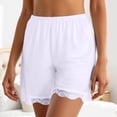 thumbnail image 4 of Womens Shorts Satin Silk Lace Shorts Casual Elastic Waist Lounge Shorts 2026 Summer Micro Mini Pajama Shorts (White,L), 4 of 9