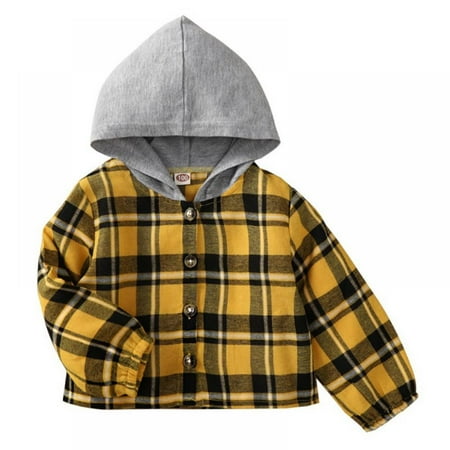 

Children s Yellow Plaid Print Jacket Thin Pullover Sweatshirt