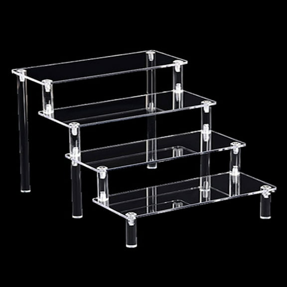 Clear Acrylic Shelf Risers Multi Tiers Display Stand for Figures and Dessert Practical Shelves for Home or Event