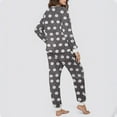 thumbnail image 6 of Ashirexll Fuzzy Pajamas for Women, Two Piece Sets for Women, Casual Round Neck Print Long Sleeve Top and Pocket Pants Fashion Loungewear Set, 6 of 6