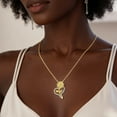 thumbnail image 6 of Flydeer Necklaces for Women 925 Sterling Silver Sunflower Heart Pendant Necklace Yellow 5A CZ Anniversary Jewelry Gifts for Women, 6 of 7