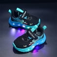 thumbnail image 5 of Quealent Toddler Boys Girls Light Up Shoes LED Flashing Lightweight Mesh Breathable Adorable Running Sneakers for Toddler and Little Kid Blue for Size 1, 5 of 6